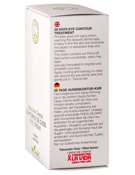 Seite der Augenkontur mit Aloe Vera Saft Box