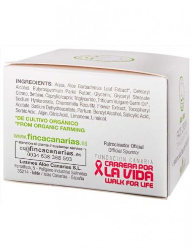 ingredients facial cream for dry and sensitive skins with aloe vera