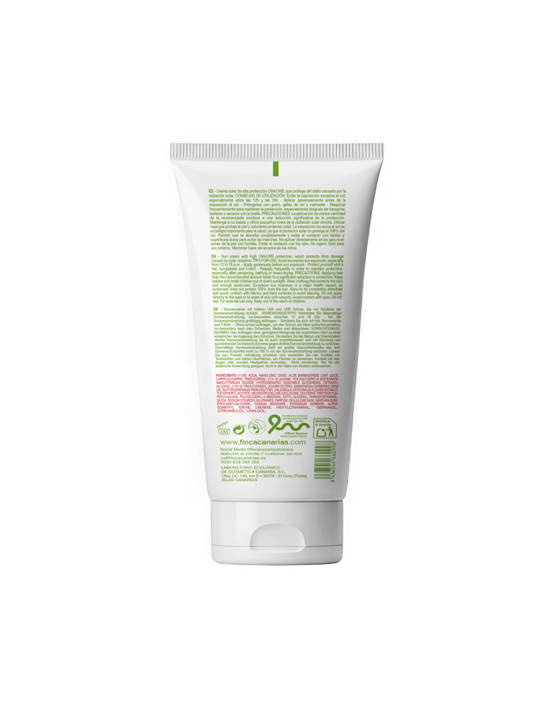 💚Sole con Aloe Vera SPF 50 - 200 ml | Finca Canarias
